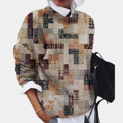 Sweter damski | nadruk, prosty krój