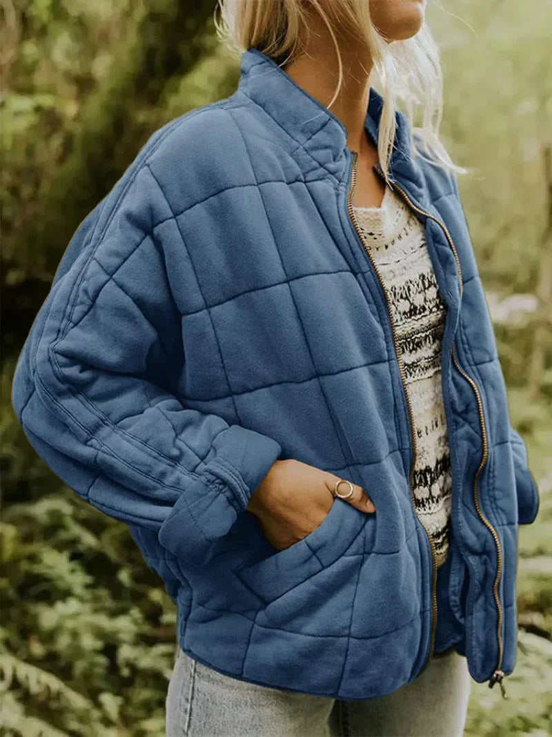 Kurtka pikowana damska | oversize, duże kieszenie