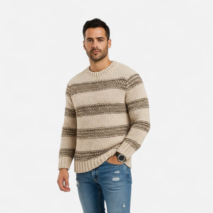 Sweter męski | zimowy, okrągły dekolt