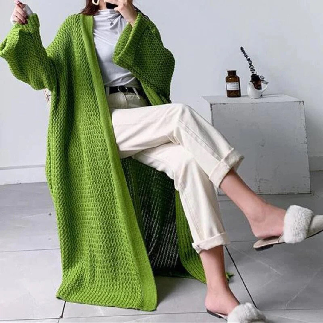 Kardigan damski | oversize, teksturowana dzianina