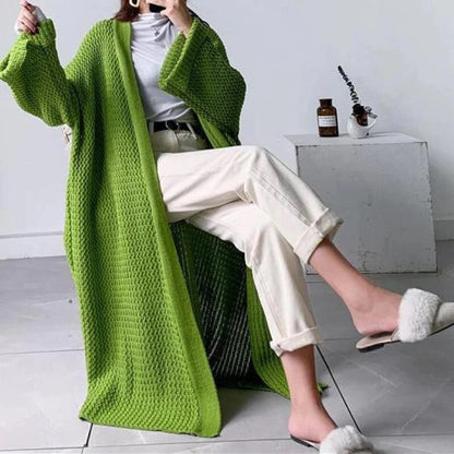Kardigan damski | oversize, teksturowana dzianina