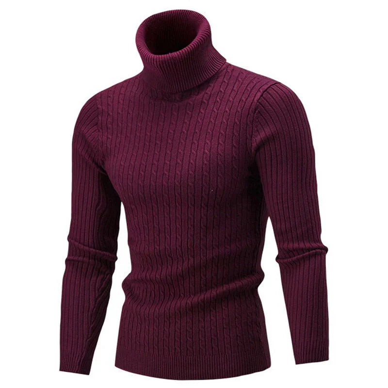 Sweter męski zimowy | golf, długi rękaw
