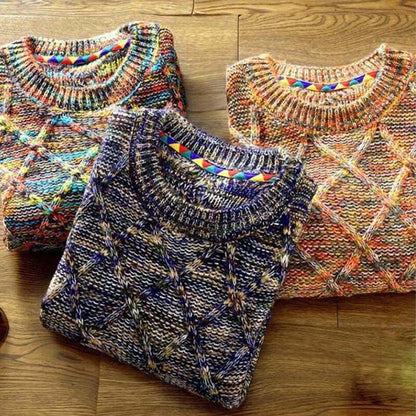 Sweter męski | wzór strukturalny, dzianina
