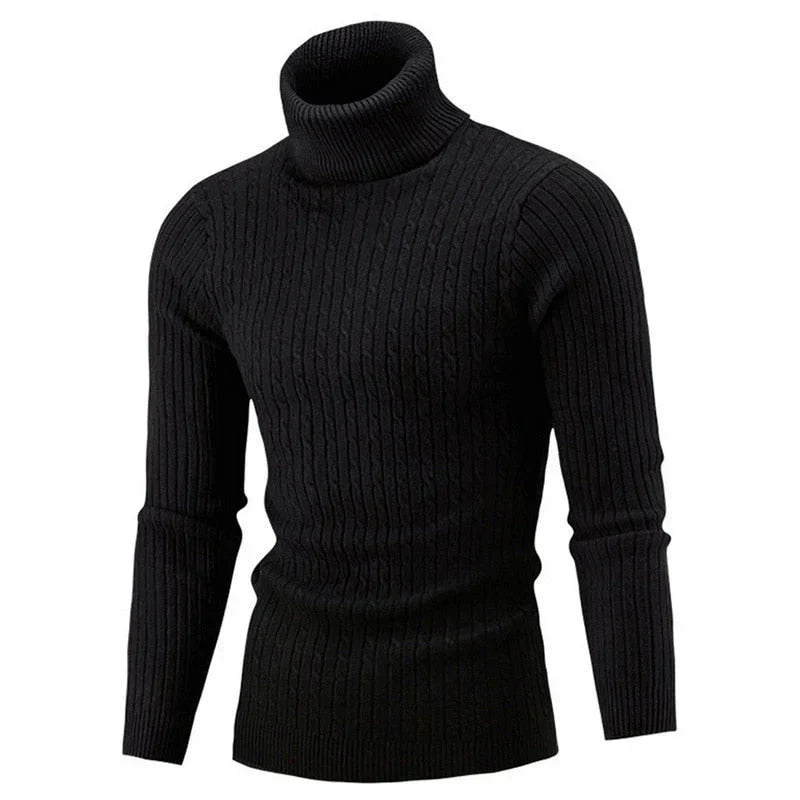 Sweter męski zimowy | golf, długi rękaw