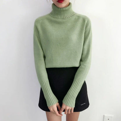Sweter damski | golf, prążkowany splot