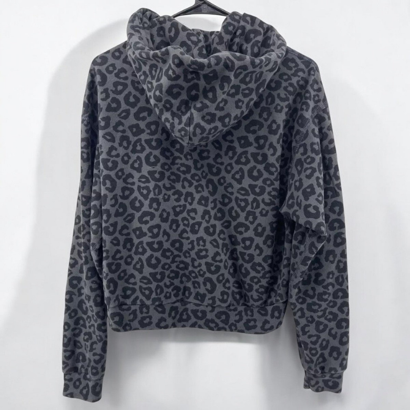 Bluza męska z kapturem | wzór lamparta, kieszeń kangurza