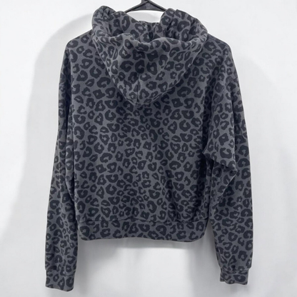 Bluza męska z kapturem | wzór lamparta, kieszeń kangurza