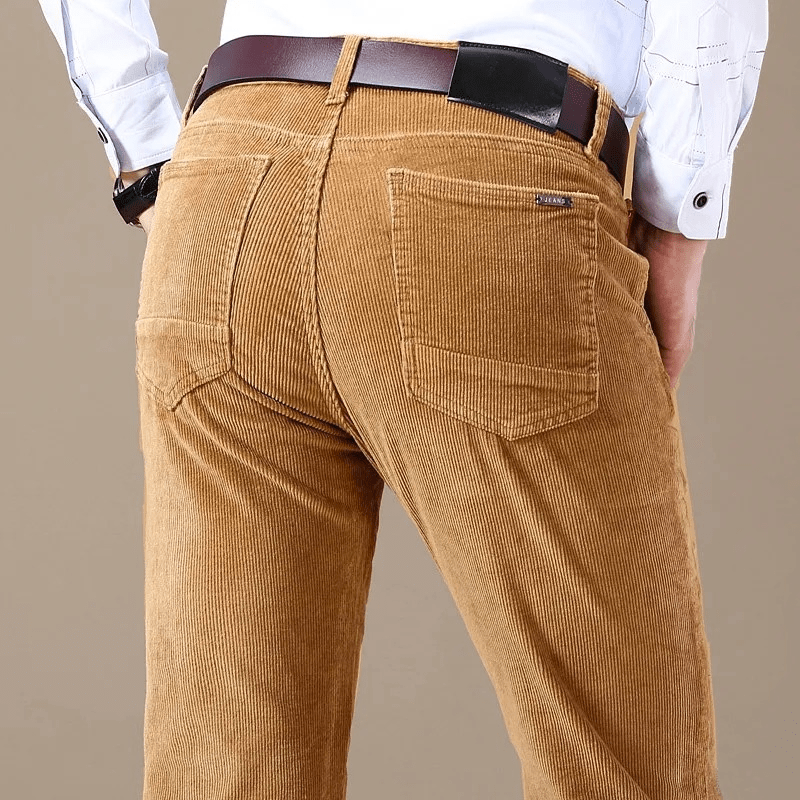 Spodnie męskie | drobne prążki, prosty krój