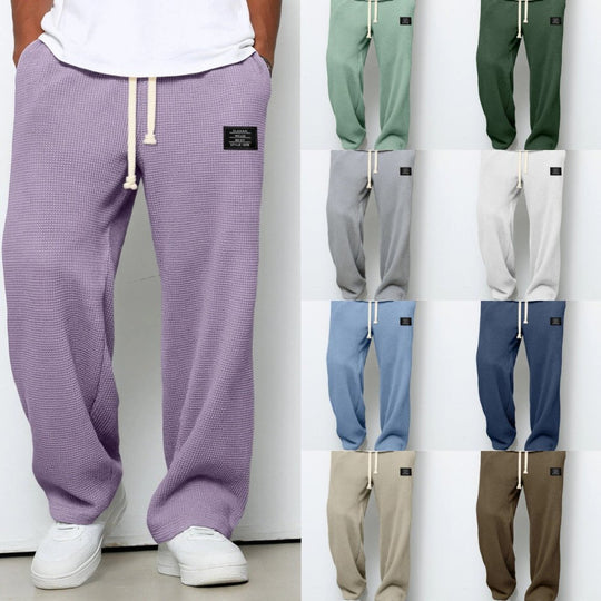 Arndt - Spodnie męskie szerokie | Regulowany sznurek w pasie, luźne nogawki | Styl casual na co dzień