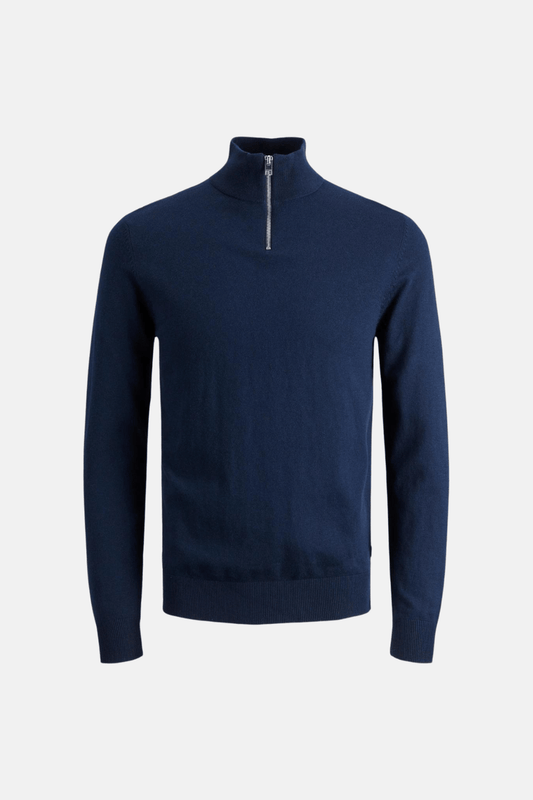 Sweter męski | demi-zip, strukturalne detale