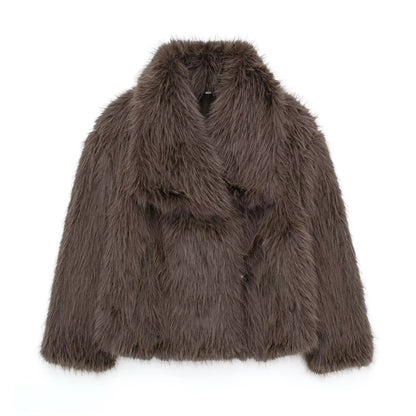Kurtka damska ze sztucznego futra | oversize