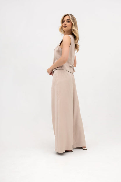 Kamizelka damska | kwiatowe guziki, taliowany krój