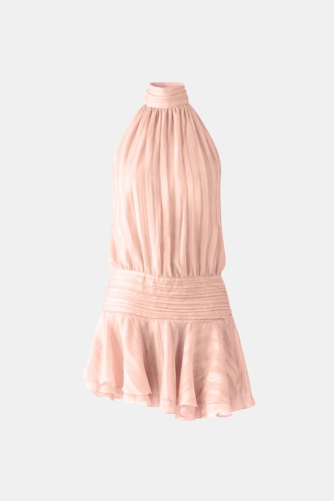 Sukienka mini | dekolt halter, odkryte plecy