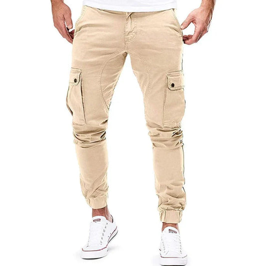 Spodnie cargo męskie | krój slim fit, skośne kieszenie