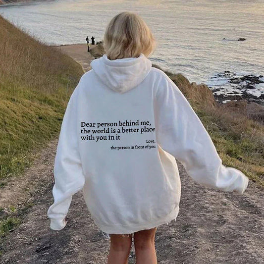 Bluza damska oversize | napis na plecach