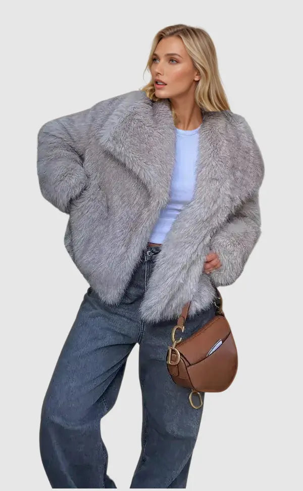 Kurtka damska ze sztucznego futra | oversize