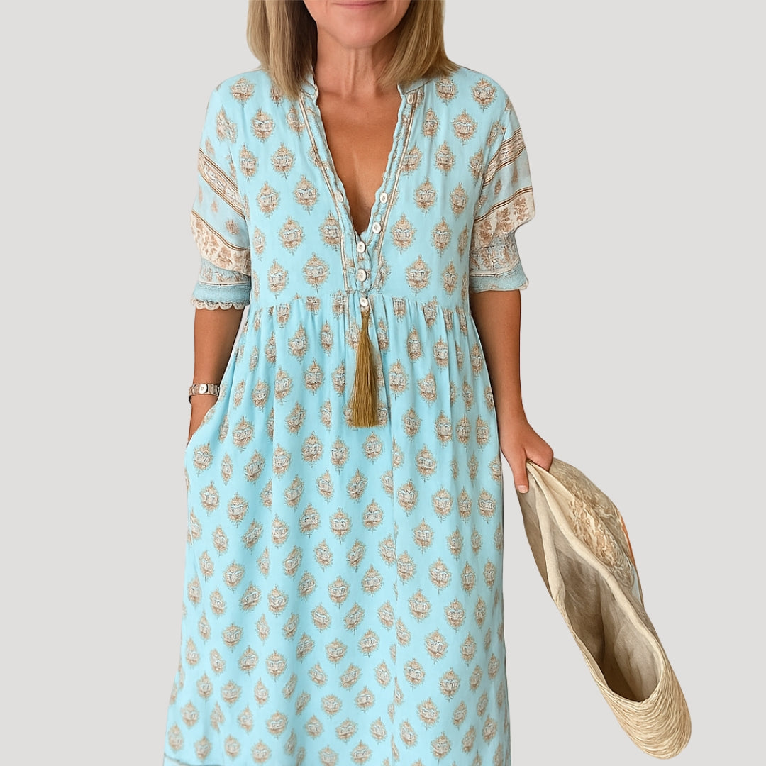 Sukienka midi | boho, kieszenie boczne