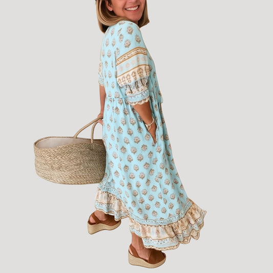Sukienka midi | boho, kieszenie boczne