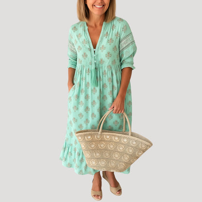 Sukienka midi | boho, kieszenie boczne