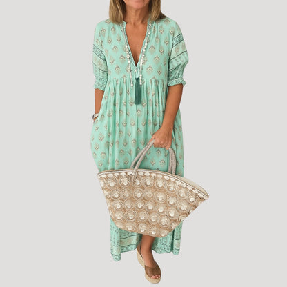 Sukienka midi | boho, kieszenie boczne