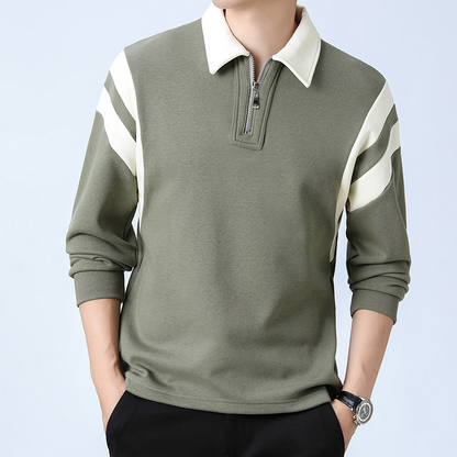 Sweter męski | kołnierz, zamek 1/4