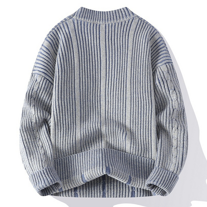 Sweter męski | gruba dzianina, skręcany wzór