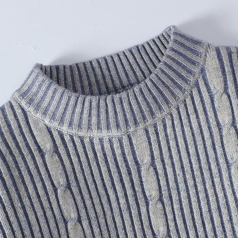 Sweter męski | gruba dzianina, skręcany wzór