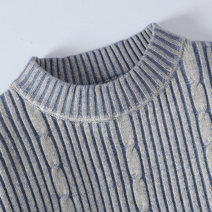 Sweter męski | gruba dzianina, skręcany wzór