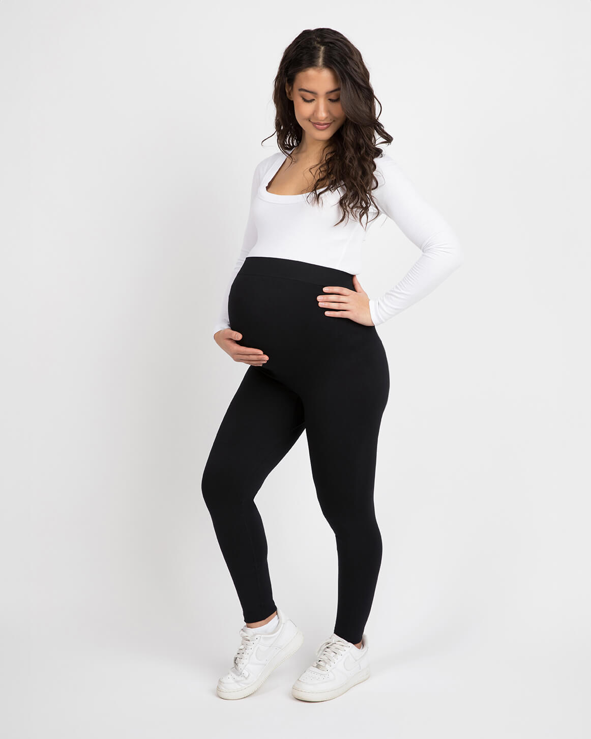Legginsy ciążowe | wysoki stan, elastyczny materiał