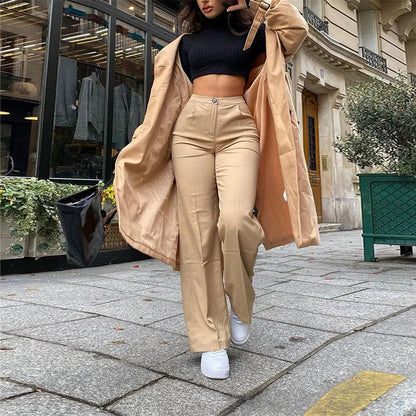 Spodnie damskie | wysoki stan, luźny krój