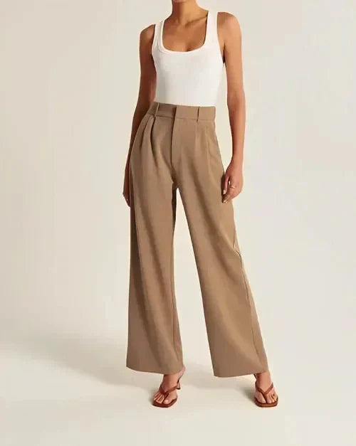 Spodnie chino damskie | Rozszerzana nogawka, klasyczny fason chino | Styl smart casual do pracy