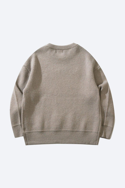 Sweter męski | motyw psa, prosty krój