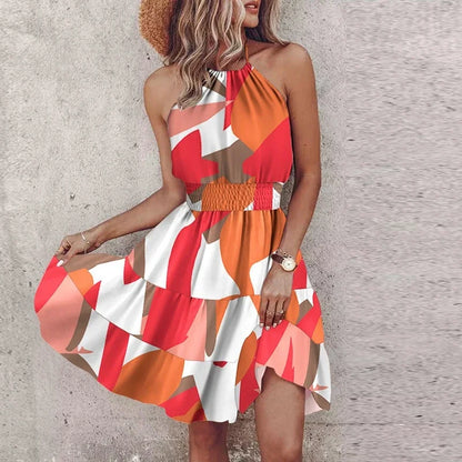 Sukienka mini | halter, marszczona talia