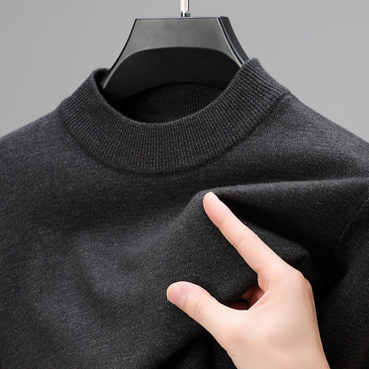 Sweter męski | prążkowany dekolt, dopasowany krój