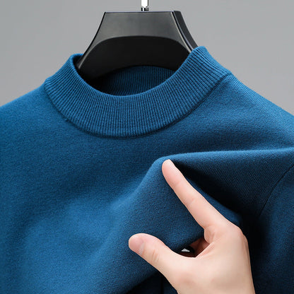 Sweter męski | prążkowany dekolt, dopasowany krój