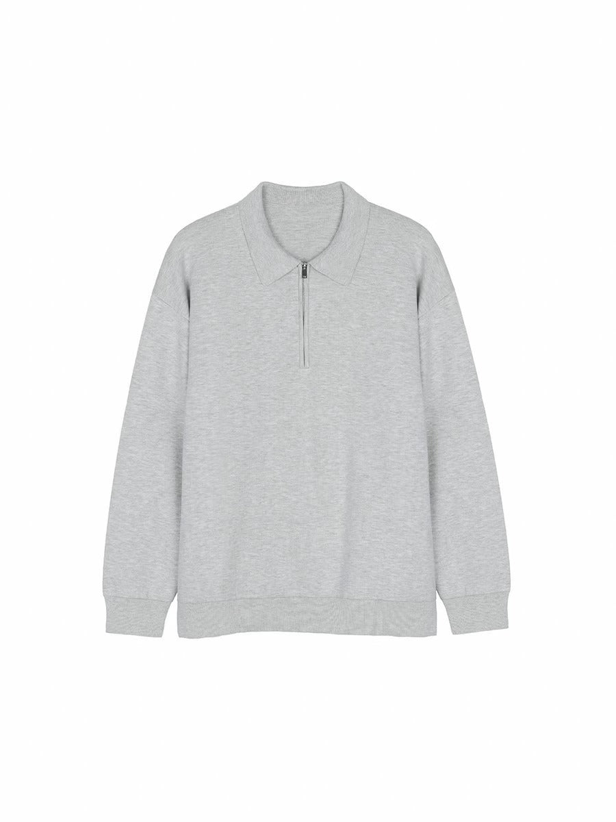 Sweter męski | półzamek, kołnierz polo