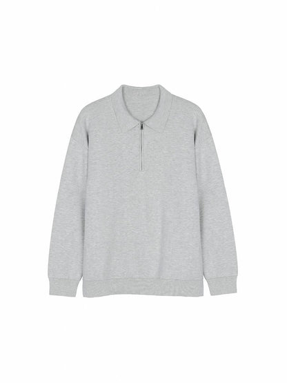 Sweter męski | półzamek, kołnierz polo