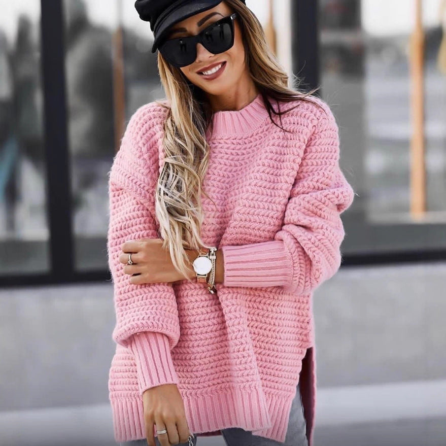 Sweter damski | struktura żebrowa, oversize