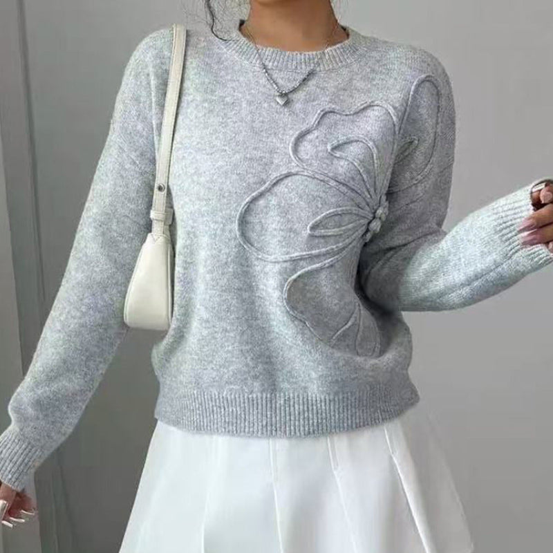 Sweter damski | wypukły motyw motyla
