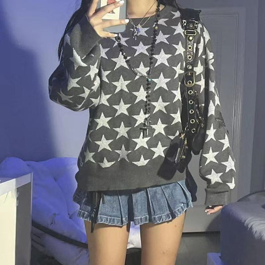 Bluza damska | wzór w gwiazdy, mieszanka bawełny