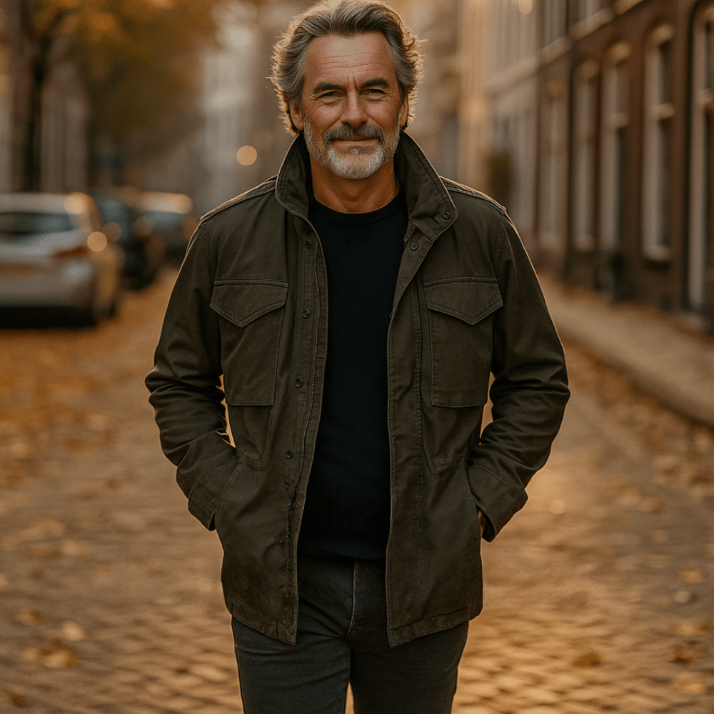 Arbis - Kurtka polowa męska | Kaptur, wiele kieszeni, zamek z klapą | Styl outdoor casual