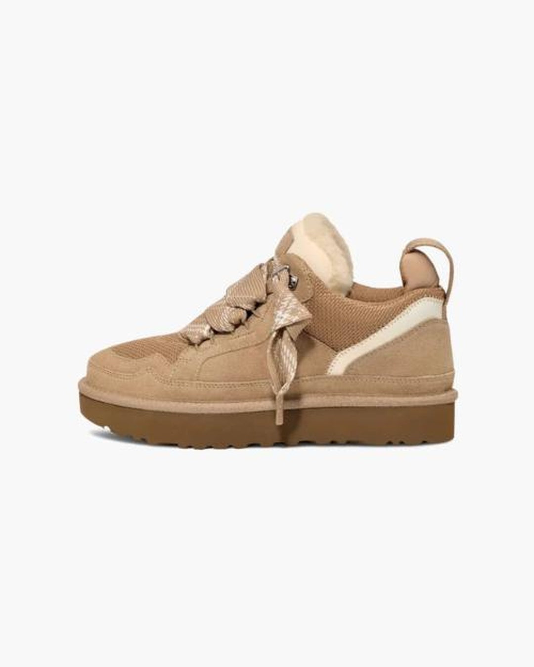 Sneakersy damskie | zamsz, futrzana podszewka