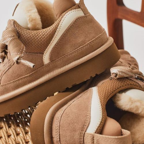 Sneakersy damskie | zamsz, futrzana podszewka