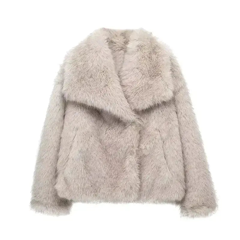 Kurtka damska ze sztucznego futra | oversize