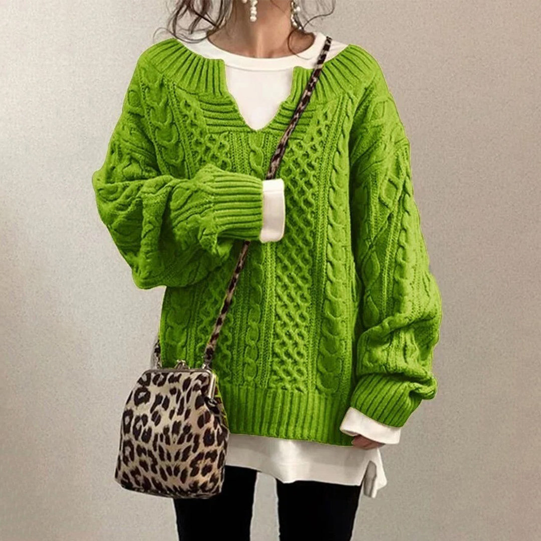 Sweter damski | oversize, okrągły dekolt