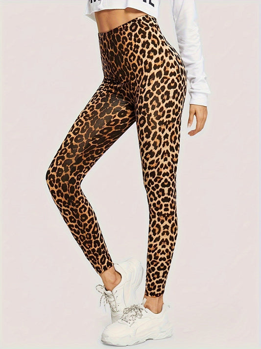 Legginsy damskie | wysoki stan, wzór w cętki
