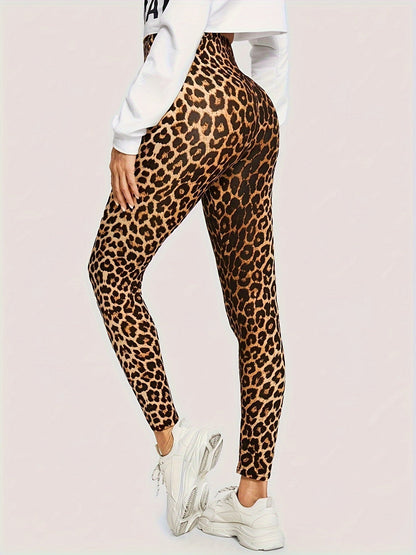 Legginsy damskie | wysoki stan, wzór w cętki