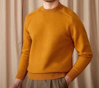 Sweter męski | zimowy, okrągły dekolt