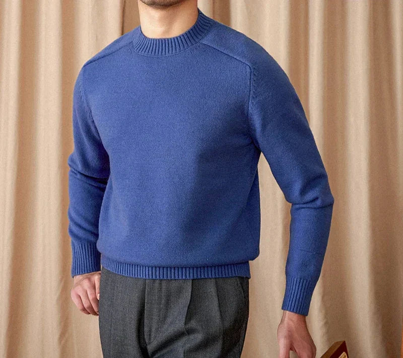 Sweter męski | zimowy, okrągły dekolt