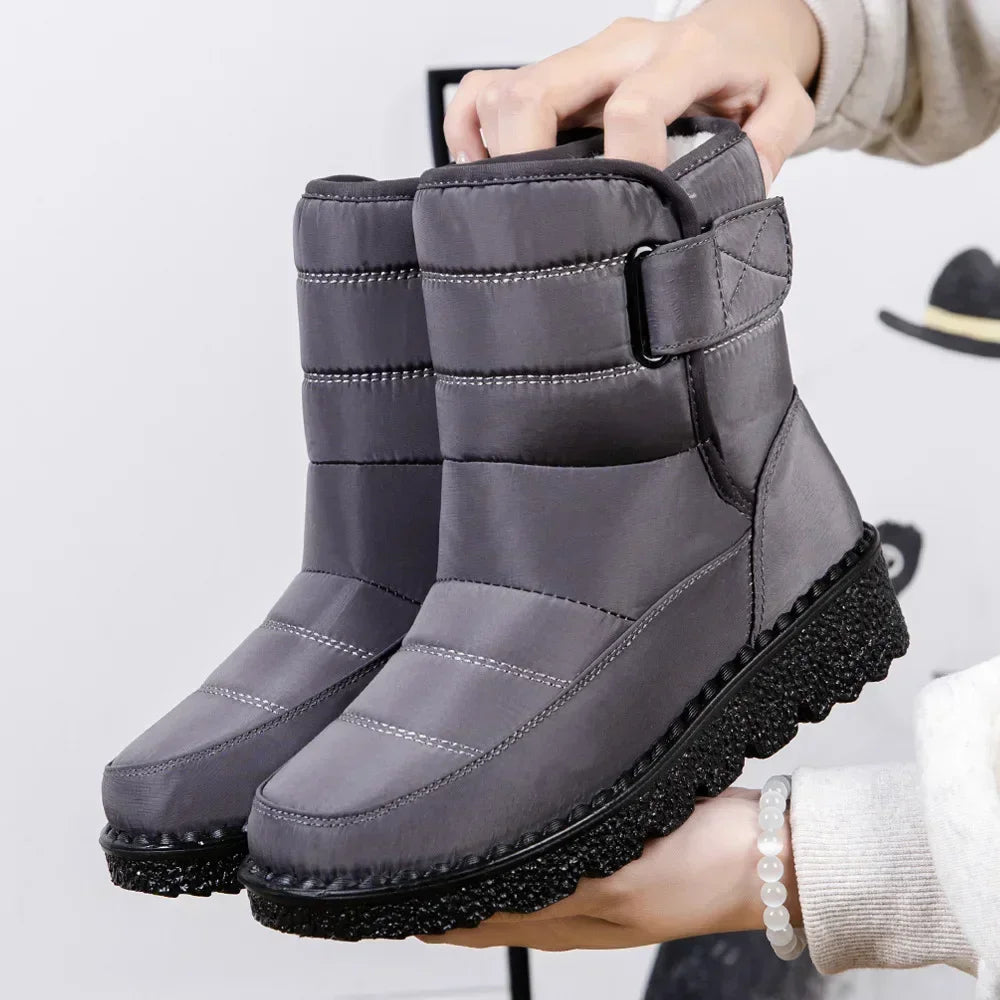 Buty zimowe damskie | wodoodporne, zapięcie na rzep